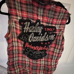 Harley-Davidson Red and Black Plaid Shirt